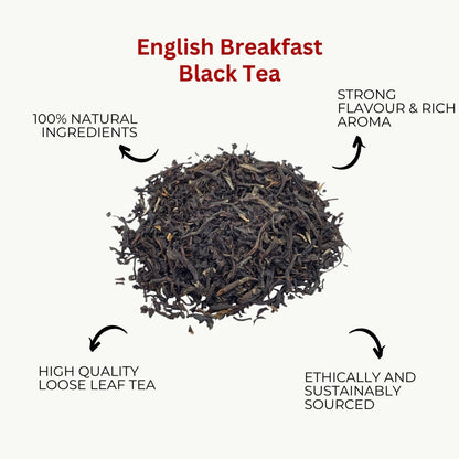 Camellios luxury loose leaf English Breakfast tea in a decorative gift box for tea and infusions.