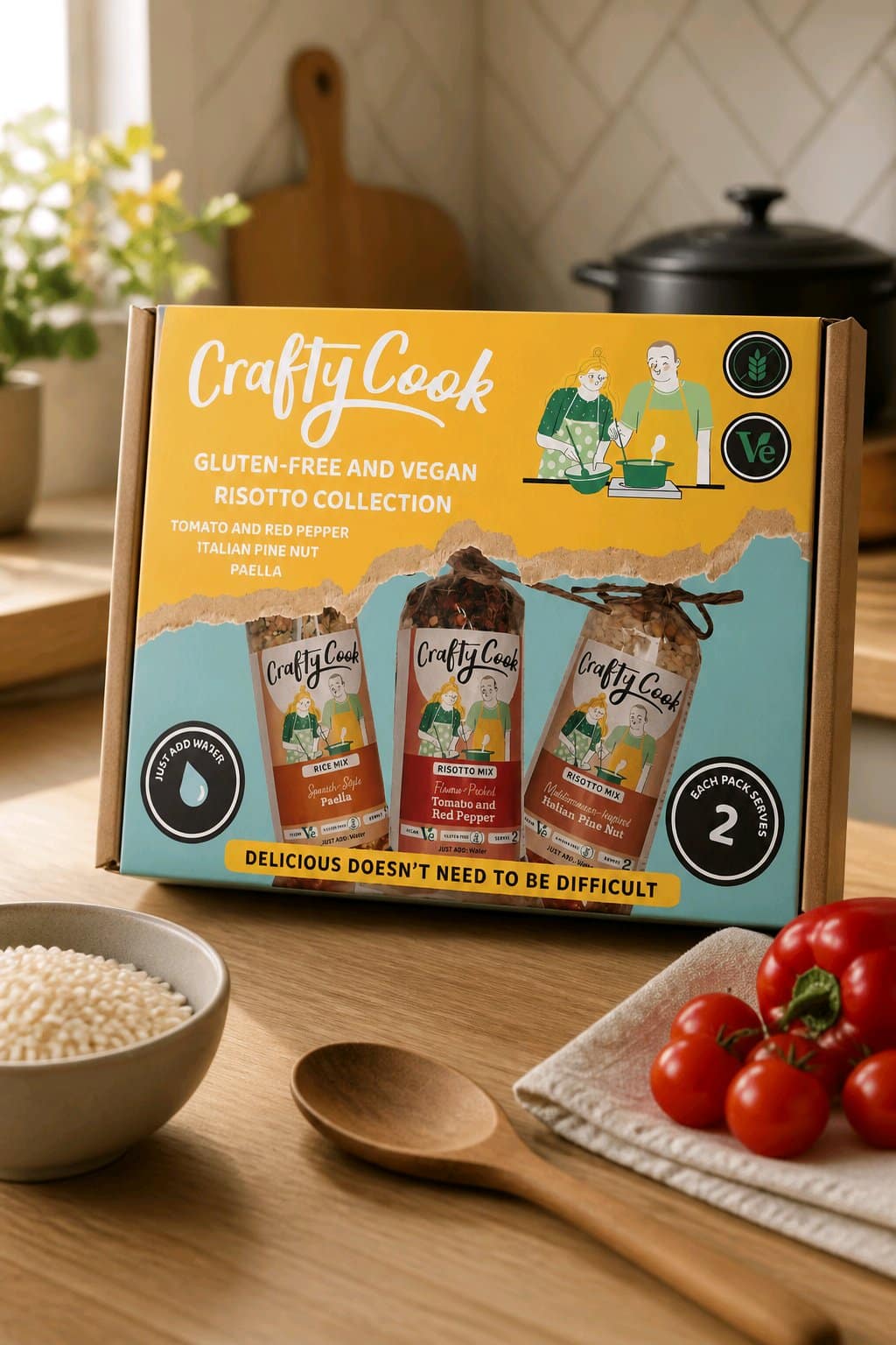 Crafty Cook GF/V Risotto Collection - 6 MEALS, 1 BOX - COOKING MADE EASY