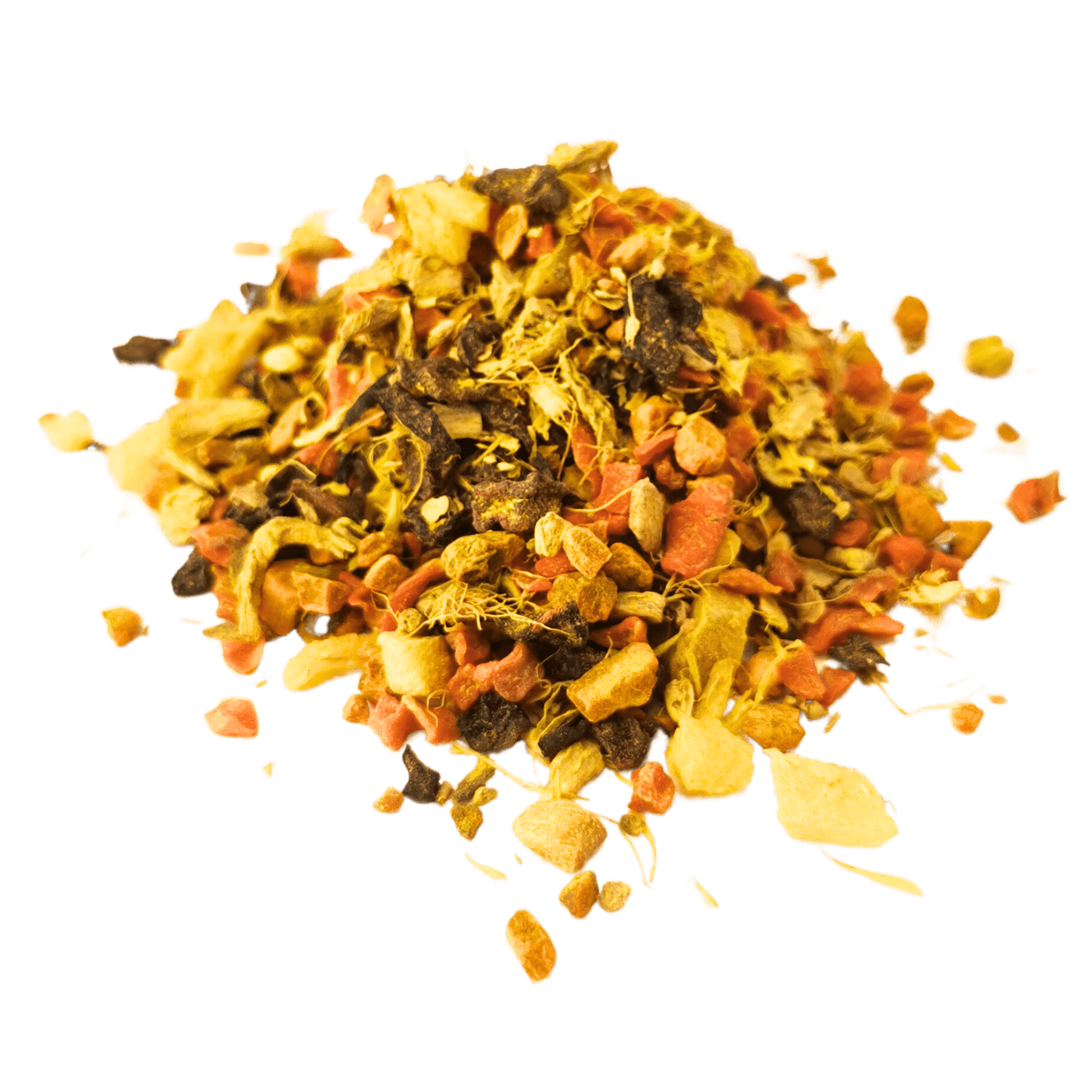 Loose leaf Glow wellness tea from Porter Hill Tea Company, featuring vibrant fruit and herbal ingredients in a clear container.