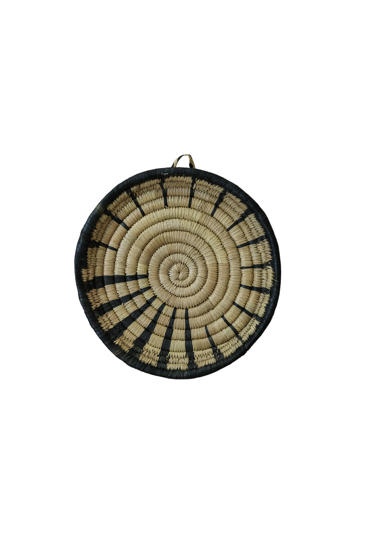 Small Malawi Wall Basket No 2 by Botanical Boys, woven natural basket with handle for wall decor or storage.