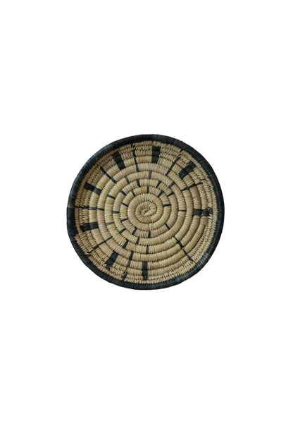 Small Malawi Wall Basket No 3 wall art by Botanical Boys, featuring a woven design perfect for boho interior decor.