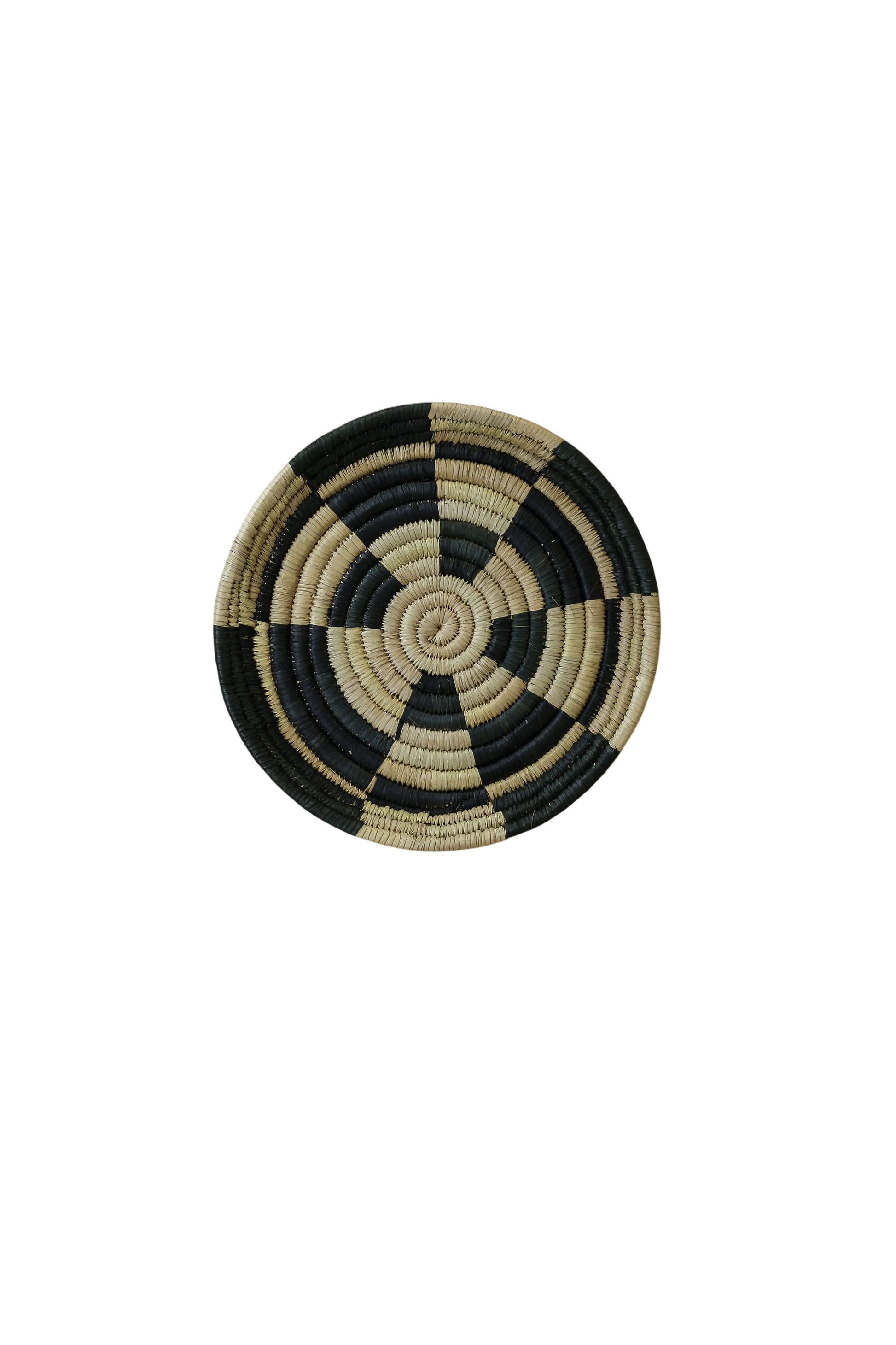 Small Malawi Wall Basket No 4 by Botanical Boys, a woven wall art piece with intricate patterns and natural fiber design.
