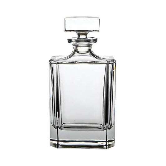 Crystal Spirit Square Decanter by Glassware UK, 0.7Ltr, featuring a clear glass design with a square shape and elegant stopper.