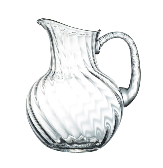 A Large Crystal Water Jug with Gold Rim