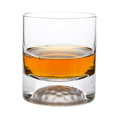 Set of six Golf Ball Glass Tumblers by Glassware UK, 295ml whisky tumblers with golf ball design, clear glass, perfect for any drink.