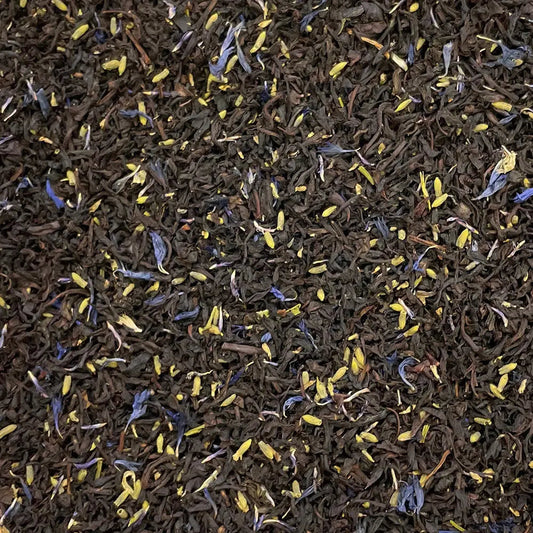 Loose leaf Lavender Earl Grey tea by High Teas featuring fragrant lavender and classic Earl Grey bergamot in a tea blend.