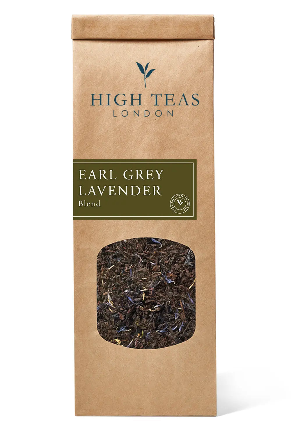 Loose leaf Lavender Earl Grey tea by High Teas with aromatic lavender and classic bergamot in a relaxed, natural setting.