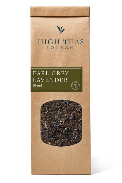 Loose leaf Lavender Earl Grey tea by High Teas with aromatic lavender and classic bergamot in a relaxed, natural setting.