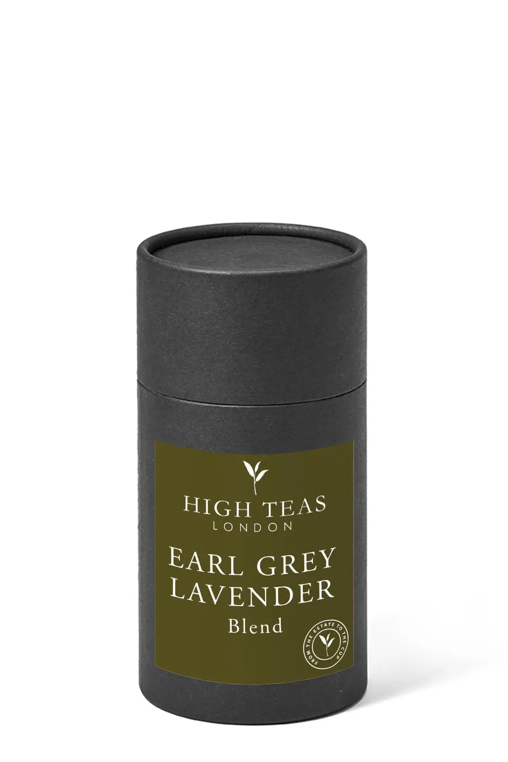 Loose leaf Lavender Earl Grey tea by High Teas featuring fragrant lavender and classic Earl Grey black tea leaves.