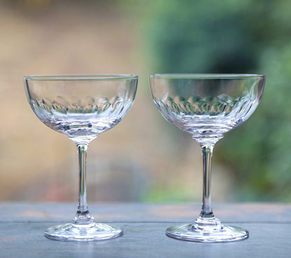 Large Crystal Champagne Saucers with Lens Design