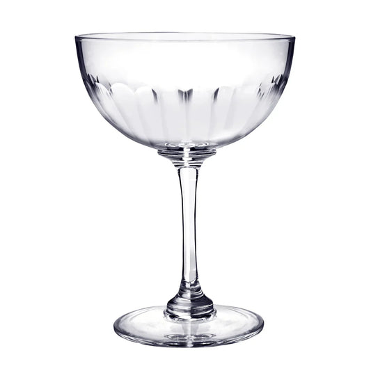 Large Crystal Champagne Saucers with Lens Design