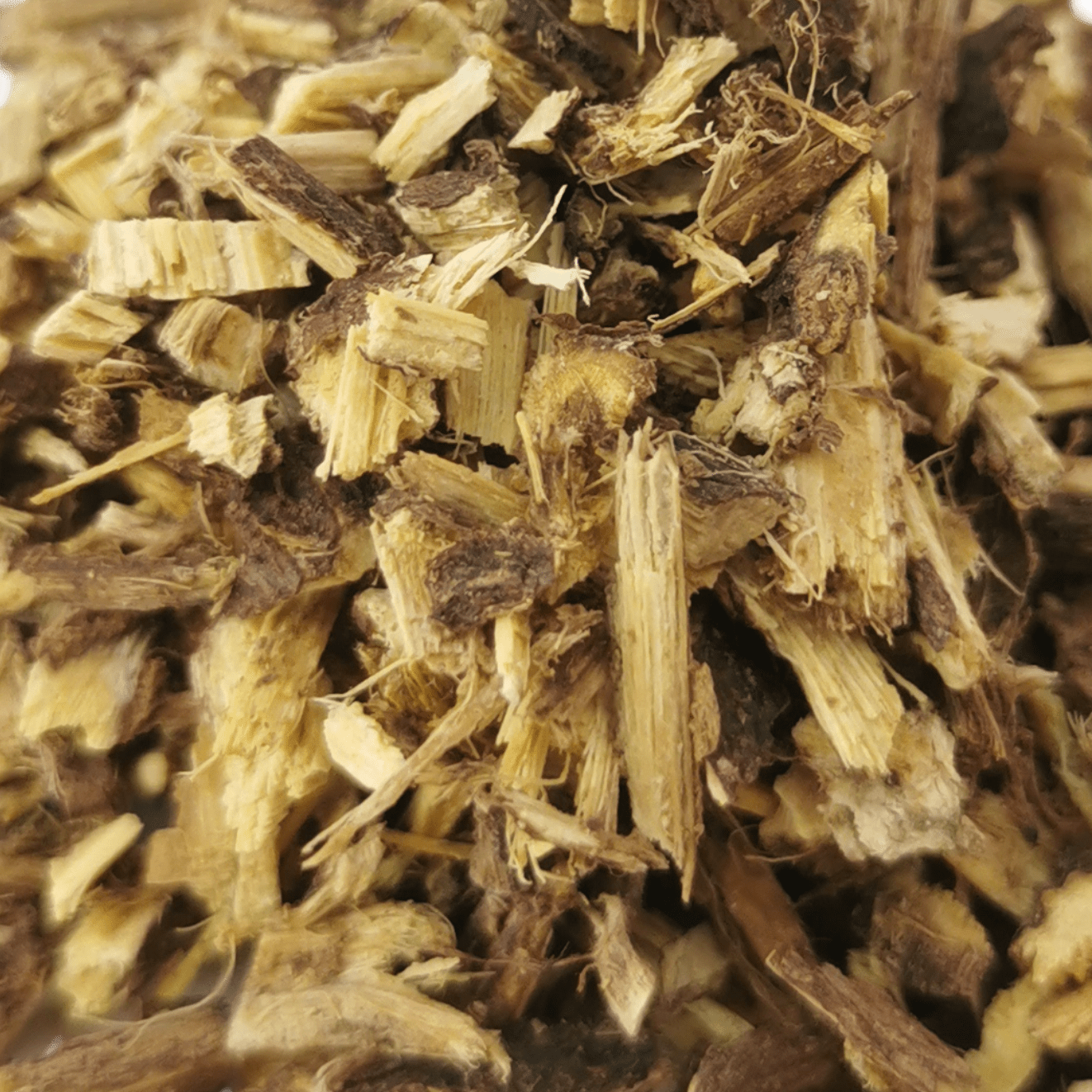 Porter Hill Tea Company's Liquorice Root Tea in a tea bag, featuring dried liquorice root slices for herbal infusion.
