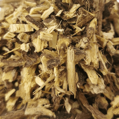 Porter Hill Tea Company's Liquorice Root Tea in a tea bag, featuring dried liquorice root slices for herbal infusion.