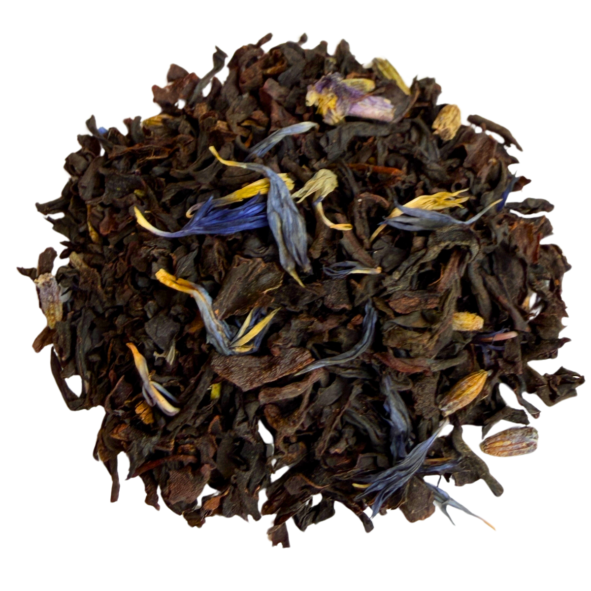 Loose leaf Yorkshire Fog Earl Grey black tea from Porter Hill Tea Company, showcasing fragrant black tea leaves with bergamot aroma.