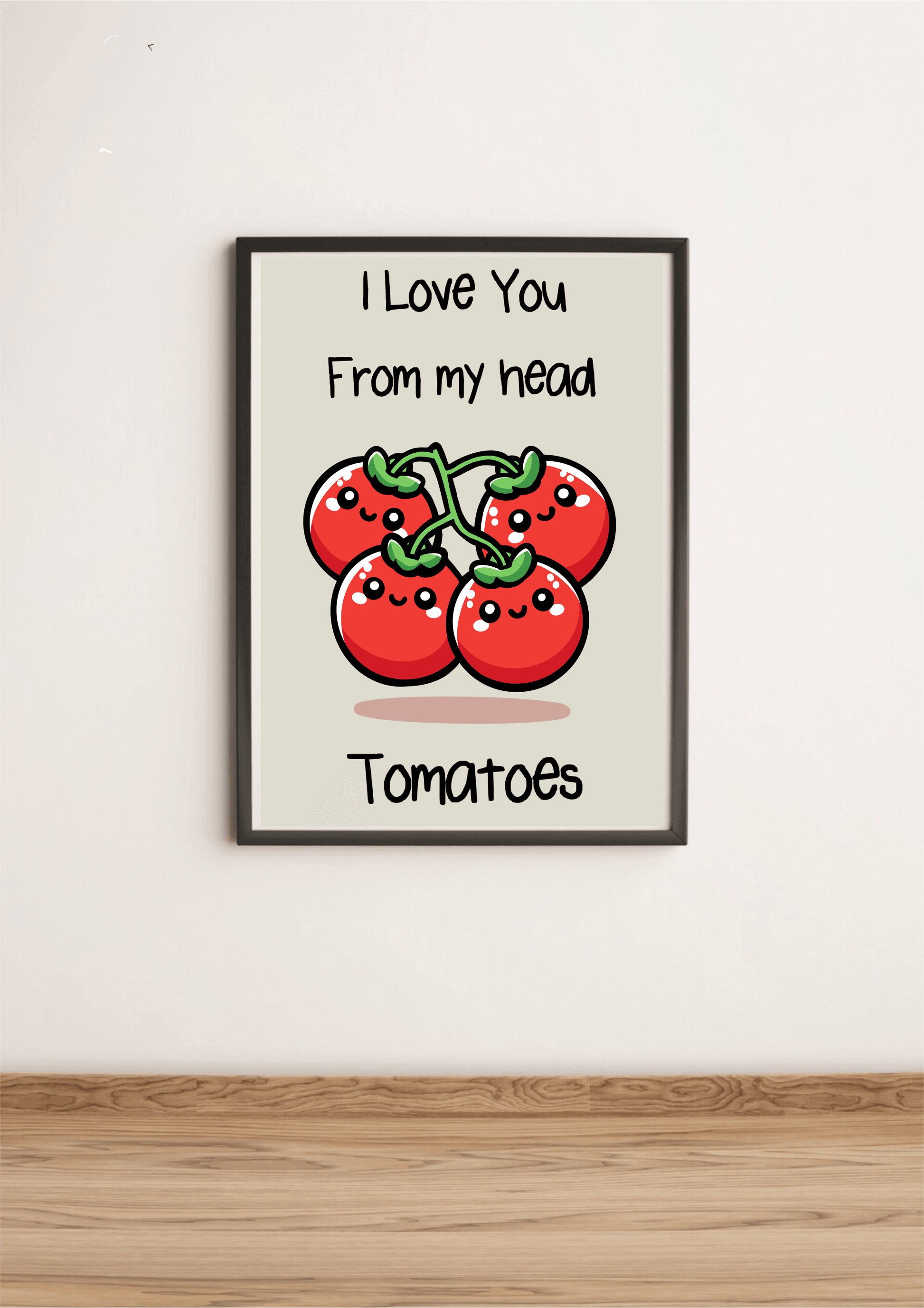 KEOLIX "I Love You From My Head Tomatoes" print featuring vibrant tomato illustrations on high-quality art print.