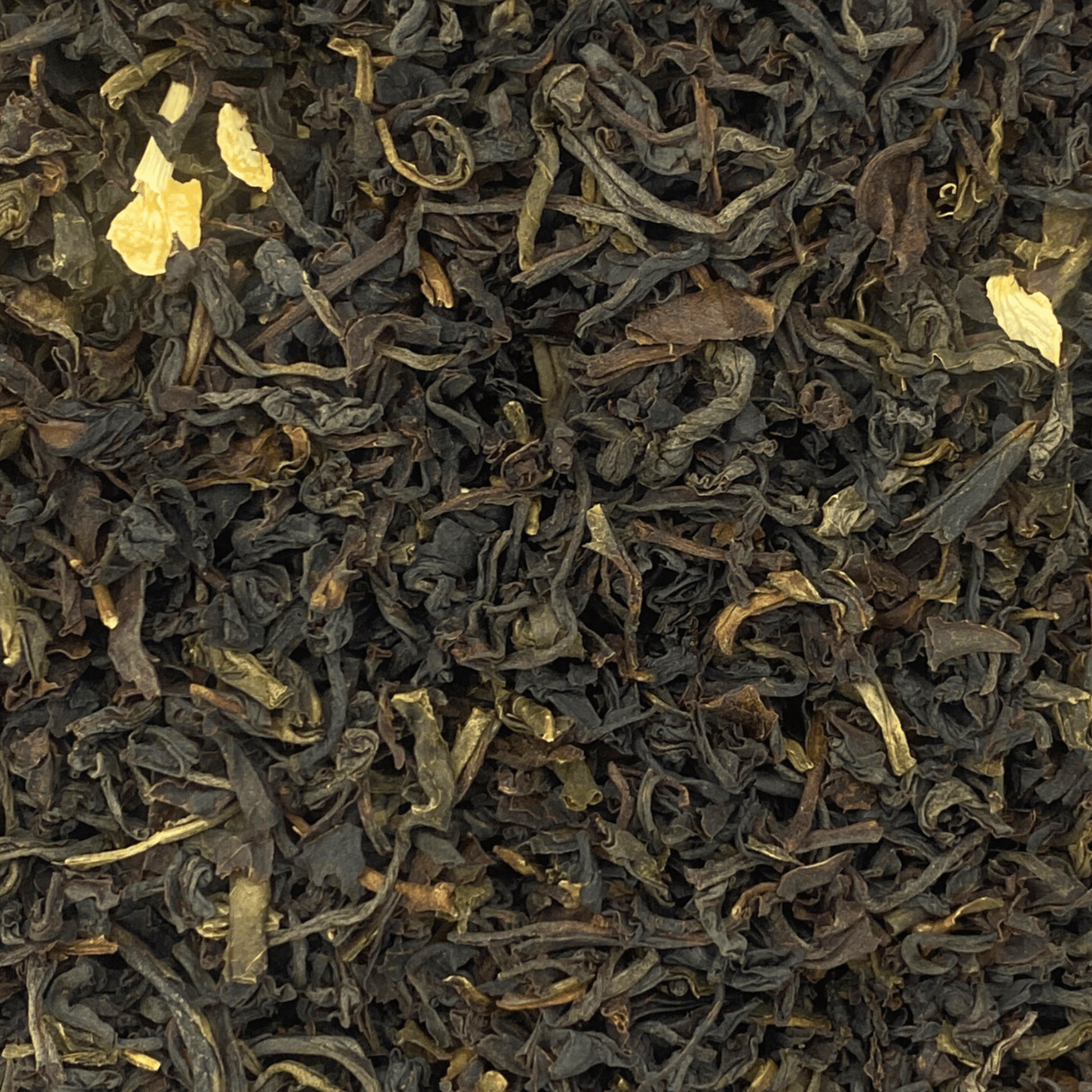 Loose leaf Orange Jasmine Oolong tea by Porter Hill Tea Company with vibrant orange and jasmine scented tea leaves.