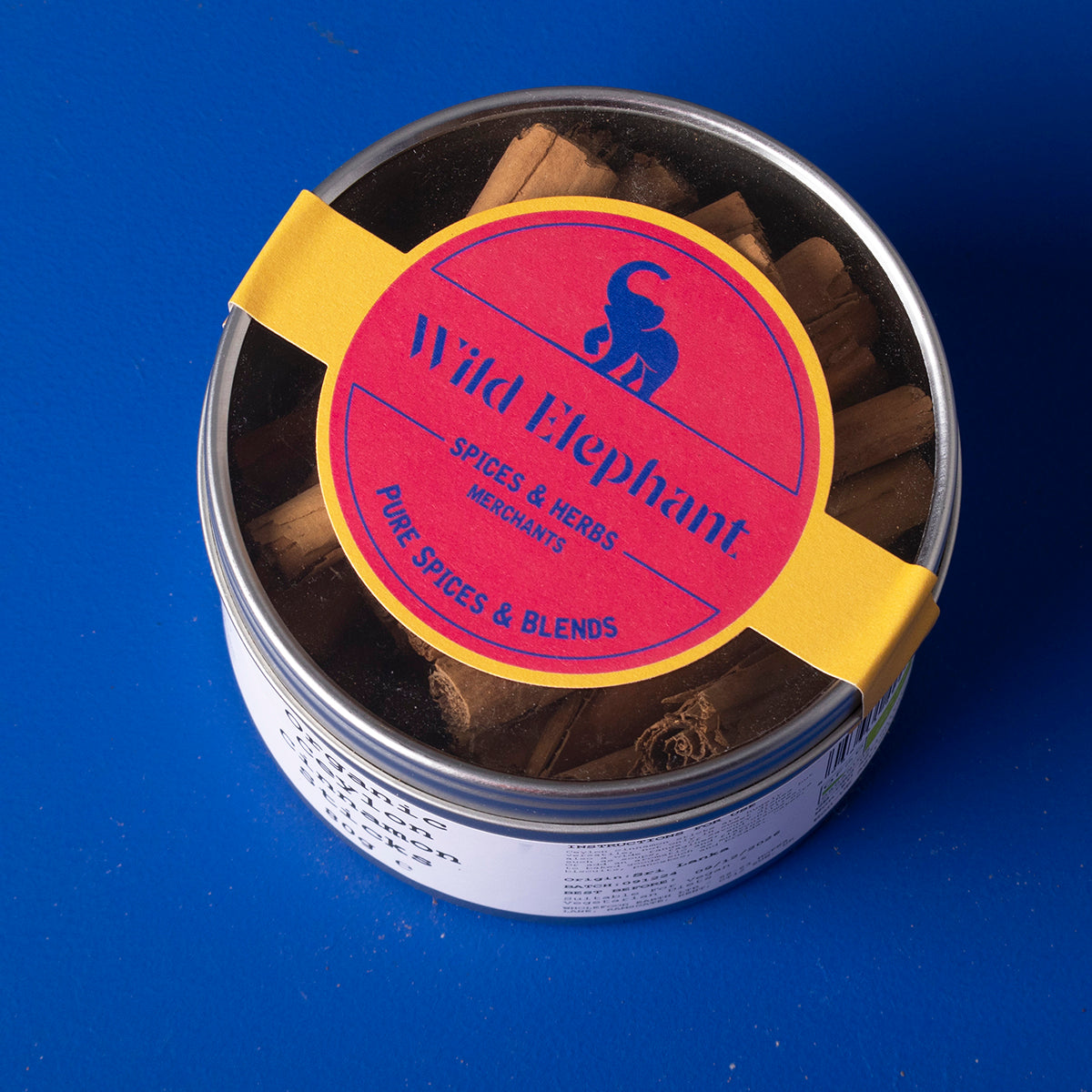 Organic Ceylon cinnamon sticks from Wild Elephant, 80g, showcasing fresh, aromatic cinnamon sticks in a natural setting.