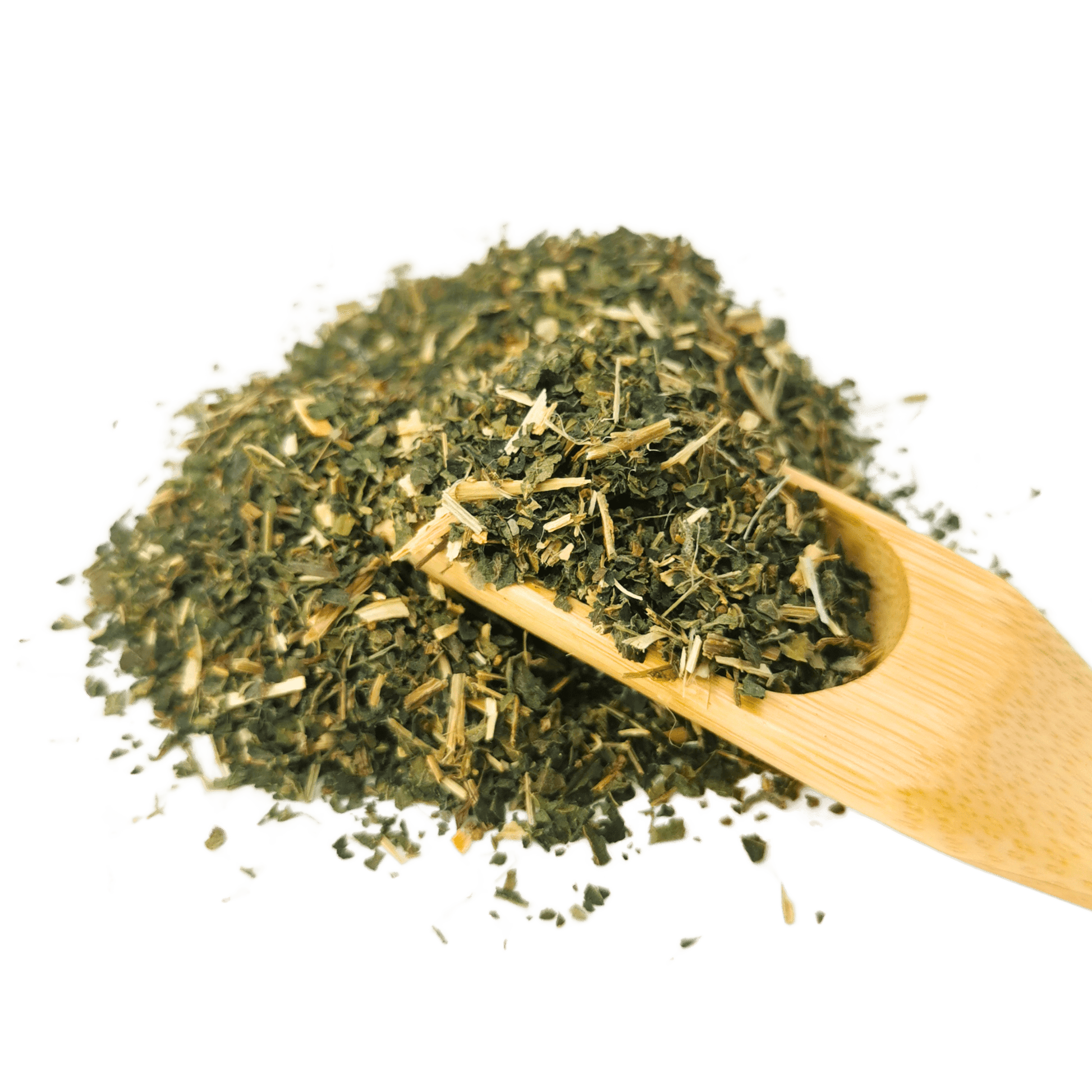 Loose leaf Organic Nettle Tea from Porter Hill Tea Company, a herbal fruit tea with fresh green nettle leaves.