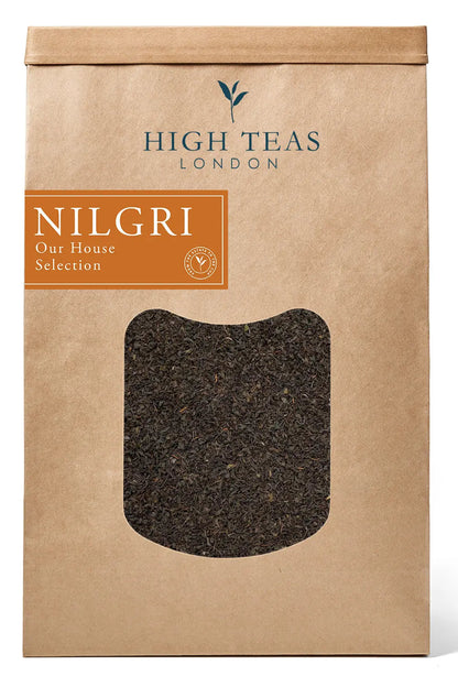 Loose leaf Nilgiri "Blue Mountain" SFTGFOP1 tea from High Teas, showcasing vibrant tea leaves in a natural, high-quality selection.