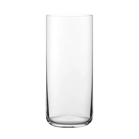 Glassware UK Finesse Long Drink whisky tumblers, 350ml, clear glass with a sleek design for elegant beverage serving.