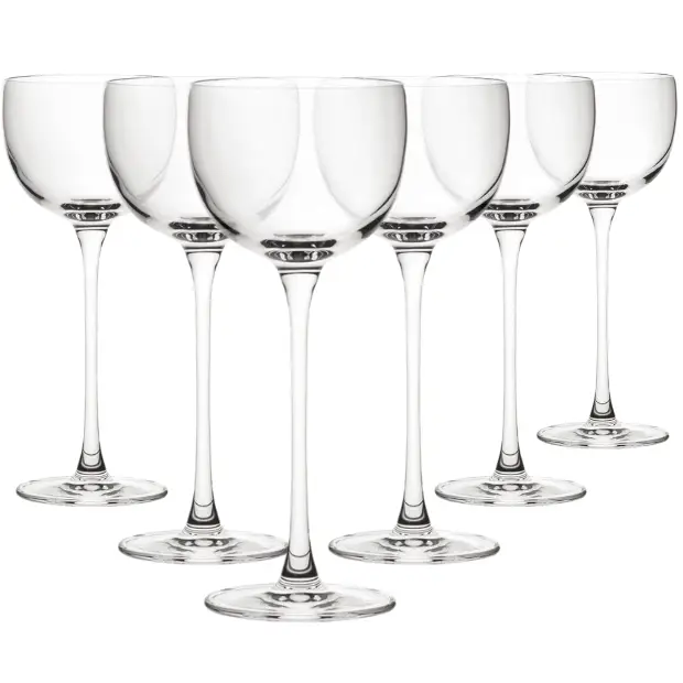 Set of six Savage Pony cocktail glasses by Glassware UK, 135ml capacity, clear glass with elegant design, perfect for drinks.