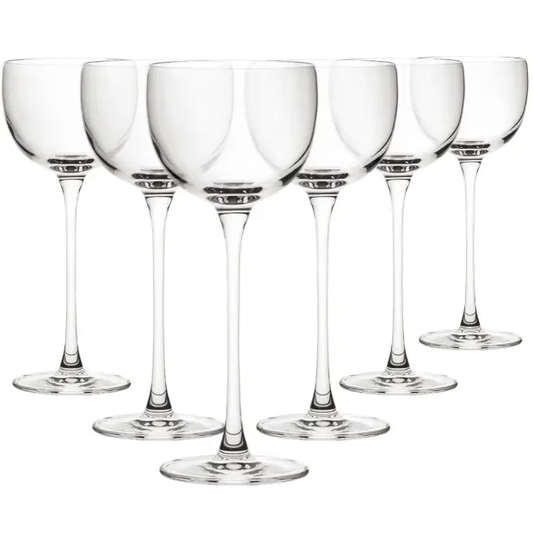 Set of six Savage Pony cocktail glasses by Glassware UK, 135ml capacity, clear glass with elegant design, perfect for drinks.