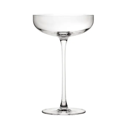 Savage Coupe Glass 220ml by Glassware UK, clear cocktail glass with elegant wide bowl and slender stem for stylish drinks.