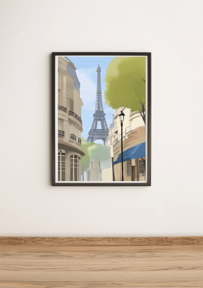 KEOLIX Paris Eiffel Tower print featuring a detailed cityscape design, ideal for wall decor and art collection.