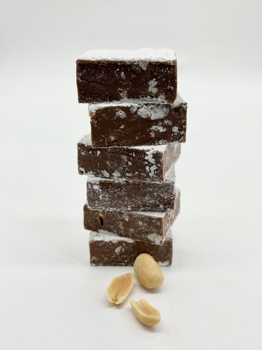 Gorvett & Stone peanut butter chocolate meltaways with creamy peanut butter filling and smooth chocolate coating.
