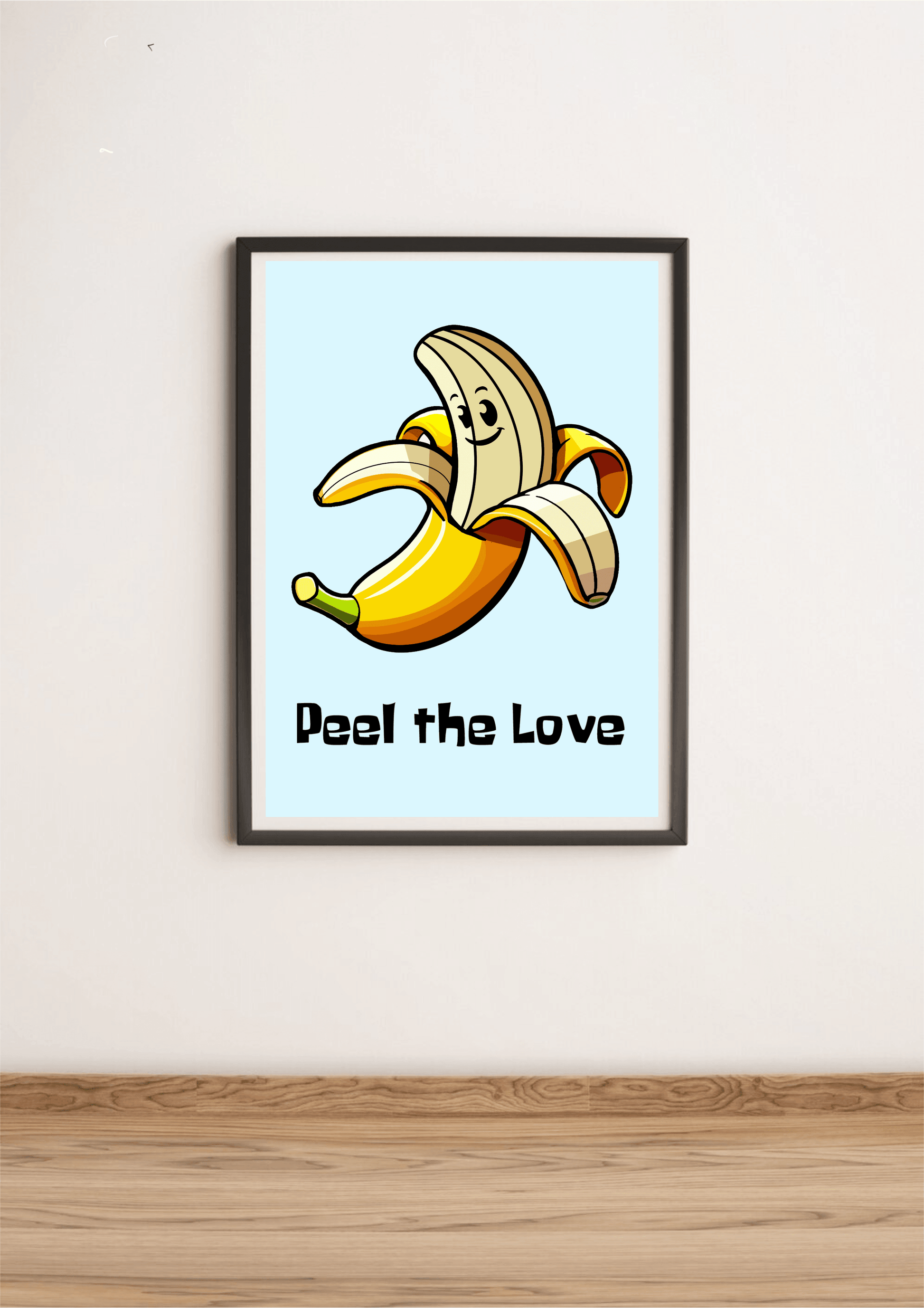 Colorful Peel the Love art print by KEOLIX featuring vibrant abstract shapes and playful design on high-quality paper.