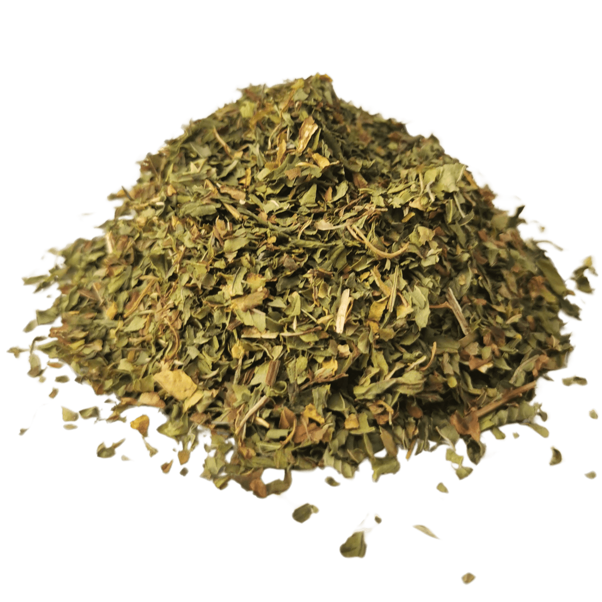 Fresh peppermint leaves and herbal tea ingredients from Porter Hill Tea Company, showcasing peppermint fruit and herbal tea.