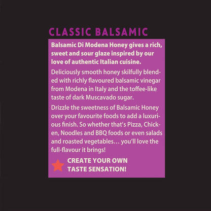 Hot Star Honey Balsamic Glaze Trio gift set with three bottles labeled with product information and decorative packaging.