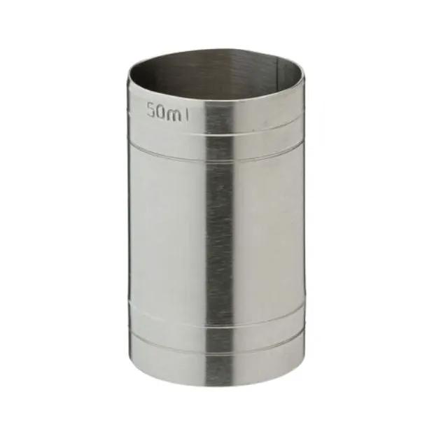 50ml metal shot measure from Glassware UK, showcasing a sleek stainless steel accessory for precise pouring.