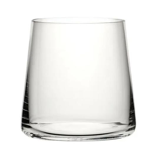 Glassware UK Mode double old fashioned glass tumbler, 410ml, clear whisky tumbler with thick base and elegant design.