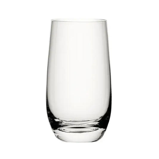Clear 350ml whisky tumbler from Glassware UK with a sleek highball glass design, perfect for serving cocktails or spirits.