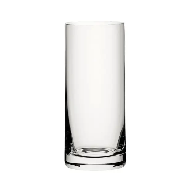 Set of six Glassware UK classic 300ml whisky tumblers, highball glasses with clear glass design for beverages.