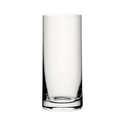 Set of six Glassware UK classic 300ml whisky tumblers, highball glasses with clear glass design for beverages.