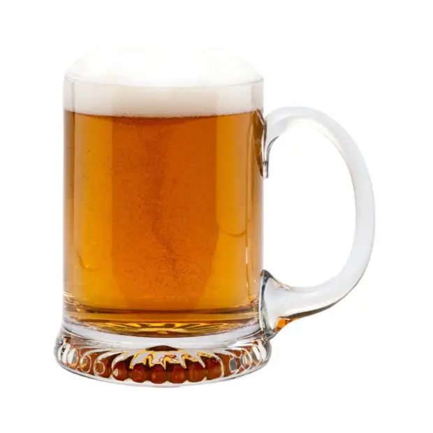 Krosno handmade glass tankard with 225ml capacity, clear glass, sturdy handle, and detailed craftsmanship from Glassware UK.