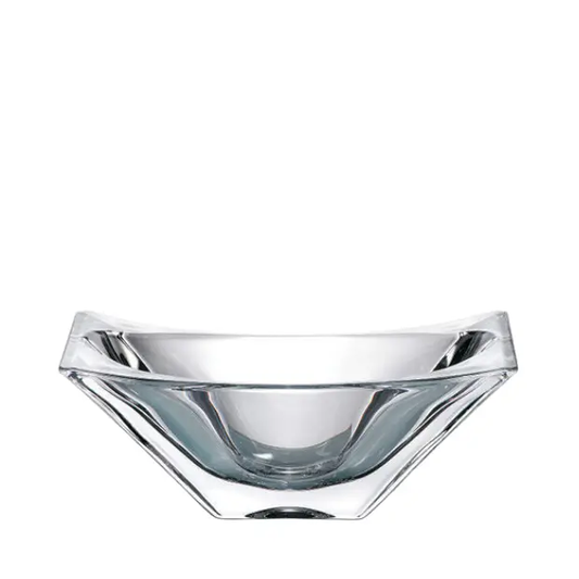 Crystalite Okinawa tapered glass bowl by Glassware UK, 27cm diameter, clear and smooth with a tapered design.