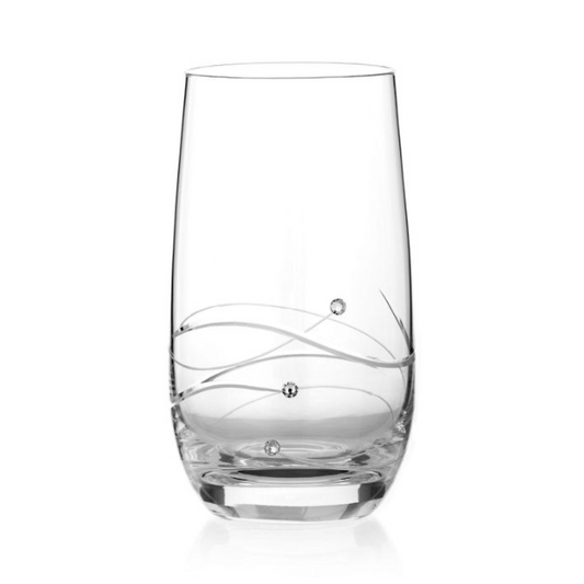 Glassware UK diamante high ball whisky tumbler with spiral cut design, clear glass, and elegant detailing.