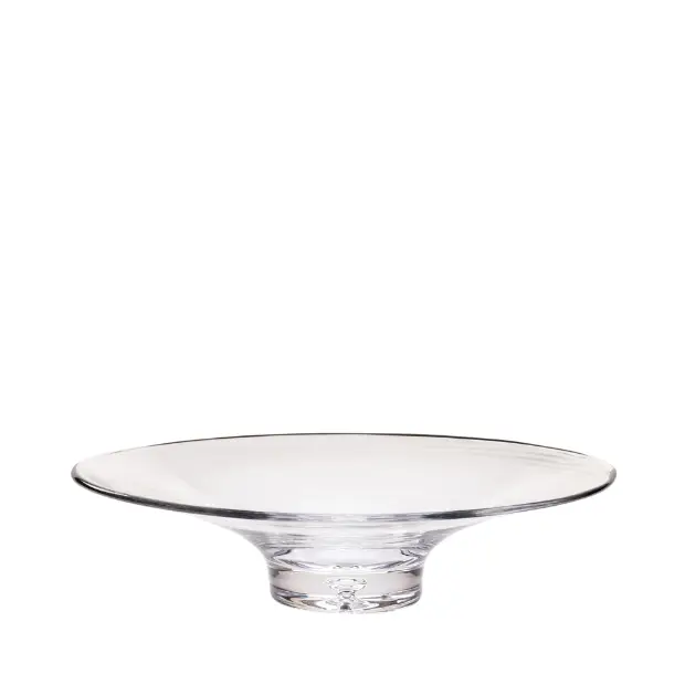 Handmade Bubble Base shallow glass bowl by Glassware UK featuring a textured bubble design and smooth rim.