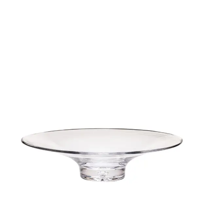 Handmade Bubble Base shallow glass bowl by Glassware UK featuring a textured bubble design and smooth rim.