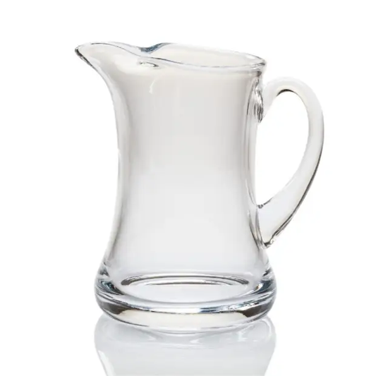 Krosno handmade 1L water jug with ice lip, clear glassware, elegant design, perfect for serving beverages