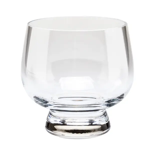 Handmade plain glass tulip bowl by Glassware UK, clear bowl with smooth, rounded tulip shape suitable for serving or decoration.