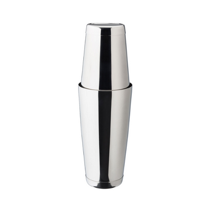 Glassware UK 750ml metal cocktail shaker, stainless steel bar accessories for mixing drinks, shown on a white background.