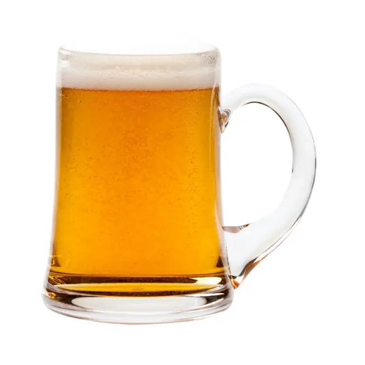 Krosno Classic Glass Tankard, 565ml, clear glass with sturdy handle, designed for beer or beverages, made by Glassware UK.