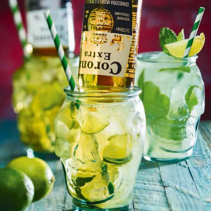 Skull recycled glass tankard from Glassware UK, 470ml capacity, clear glass with skull design, ideal for beverages and display.