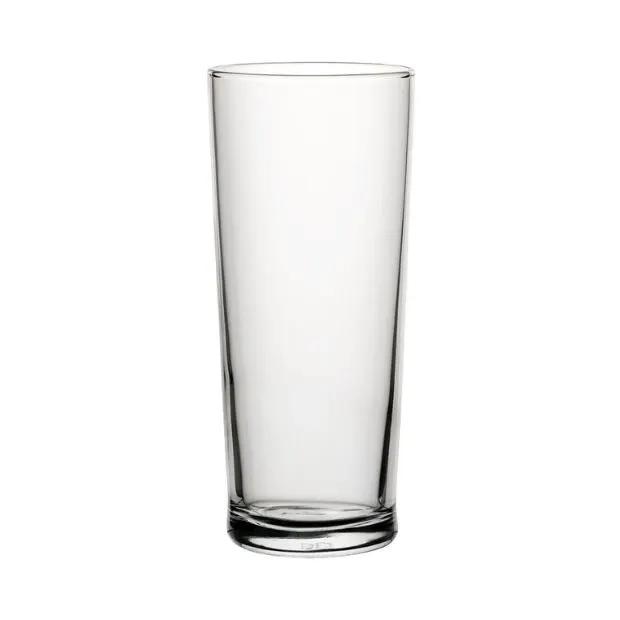 Clear straight-sided beer glass tankard with 580ml capacity, branded by Glassware UK, shown on a white background.