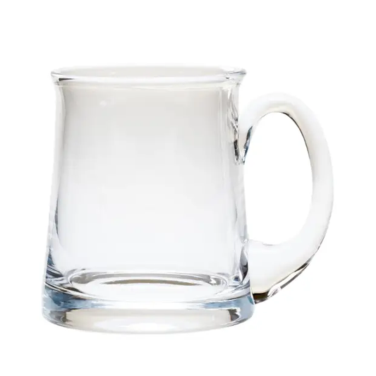 Krosno Aleman 1 Pint Tankard made of clear glass with a sturdy handle, ideal for beer or beverages, by Glassware UK.