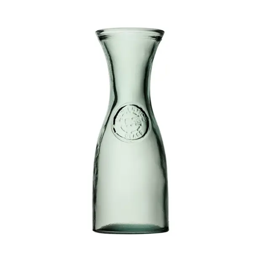 Authentico recycled glass carafe by Glassware UK, 800ml jug with a clear, eco-friendly design for serving beverages.